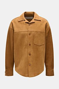 Ami Paris Veloursleder-Overshirt camel