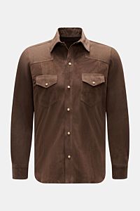 Rifugio Velourslederjacke dunkelbraun