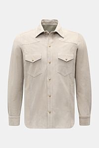 Rifugio Velourslederjacke hellgrau