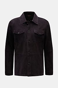 Windsor Velourslederjacke 'Olfano' schwarz