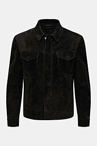 Tom Ford Velourslederjacke schwarz