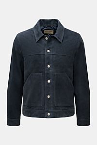 Officine Générale Velourslederjacke 'Loki' graublau