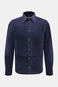 Brunello Cucinelli Veloursleder-Overshirt navy