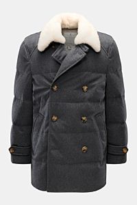 Brunello Cucinelli Daunenjacke dunkelgrau meliert