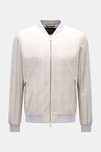 Moorer Blouson 'Sorano' light grey/beige/cream checked