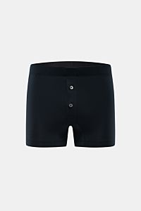 Frontansicht der Stefan Brandt Boxershorts 'Bari' navy aus elastischer Baumwolle mit Slim Fit, weichem Griff, elastischem Bund und seitlichem Knopf-Eingriff.