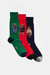 Polo Ralph Lauren Strümpfe 3er-Set grün/navy/rot