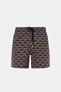 Vilebrequin Badeshorts 'Moorise' dark navy/beige gemustert