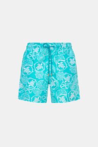 Vilebrequin Swim shorts 'Moorea' turquoise/white patterned
