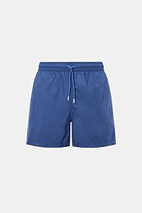 Fedeli Badeshorts 'Madeira Airstop' dunkelblau, Regular Fit, elastischer Bund mit Tunnelzug, Taschen, Karabinerhaken, von vorne fotografiert.