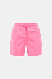 MC2 Saint Barth Badeshorts 'Lightning Pantone' pink, leicht, recycelte Microfaser, Regular Fit, elastischer Bund mit Kordelzug, frontale Nahaufnahme.