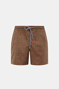 Zeybra Portofino 1962 Badeshorts 'Peperoncini' dunkelgrün/rot gemustert