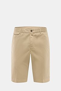 Alt tag (125 characters): Front view of PT Torino Bermudas sand in smooth, slightly elastic cotton, regular fit, high waist with zip, button, and pockets.

Description: 
Typically stylish: These shorts in soft cotton by PT TORINO are the best choice fo