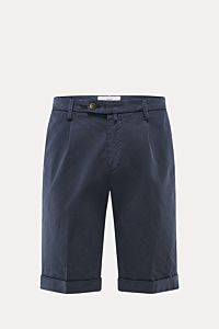Briglia 1949 Bermudas navy, frontale Ansicht, Slim Fit Bermudas aus elastischer Baumwolle mit Reißverschluss, Bundknopf, französischen Taschen und Saumaufschlag.