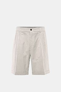 04651/ A trip in a bag Seersucker-Shorts taupe/offwhite gestreift