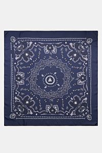 Ace Denim Silk scarf navy/black/white patterned