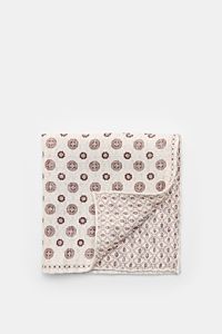 Rosi Collection Einstecktuch 'Joy' offwhite/dunkelbraun gemustert