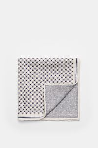 Brunello Cucinelli Seiden-Einstecktuch sand/navy/grau gemustert