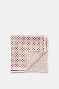 Brunello Cucinelli Silk pocket square sand/dark red/beige patterned