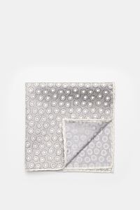 Brunello Cucinelli Seiden-Einstecktuch silbergrau/hellgrau gepunktet