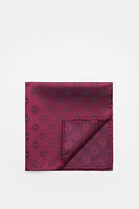 Brunello Cucinelli Silk pocket square burgundy/dark navy patterned