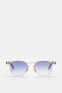 Tom Ford Sonnenbrille 'Holt' hellgrau, leicht gerundete Silhouette, melierter Acetat-Rahmen, Verlaufsgläser Kunststoff, Frontansicht