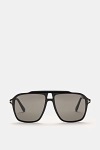 Front view of Tom Ford Sonnenbrille 'Autari' schwarz/anthrazit in classic aviator style with gray acetate frame and evenly tinted plastic lenses.

Description: 
Eyecatcher im Retro-Look: Die TOM FORD Sonnenbrille wird zum vielseitigen Accessoire für so