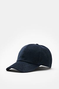 Front-side view of 04651/ A trip in a bag Terry baseball cap 'Terry' navy in soft cotton terry, six panel style with adjustable closure.