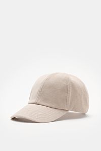 Beige 04651/ A trip in a bag Terry baseball cap 'Terry' in cotton terry fabric, soft feel, six-panel style, adjustable closure, shown from front-left angle.