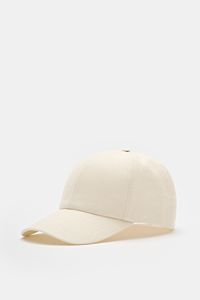 04651/ A trip in a bag Baseball-Cap 'Linen' creme meliert aus reinem Leinen, Six-Panel-Stil, verstellbar, seitliche Perspektive, leichte Naturfaser, griffig.