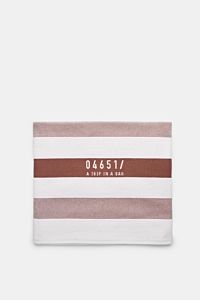 04651/ A trip in a bag Beach towel brown/white striped