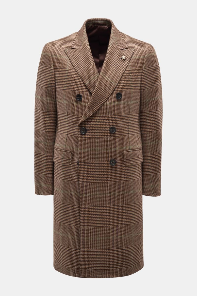 Coat light brown checked