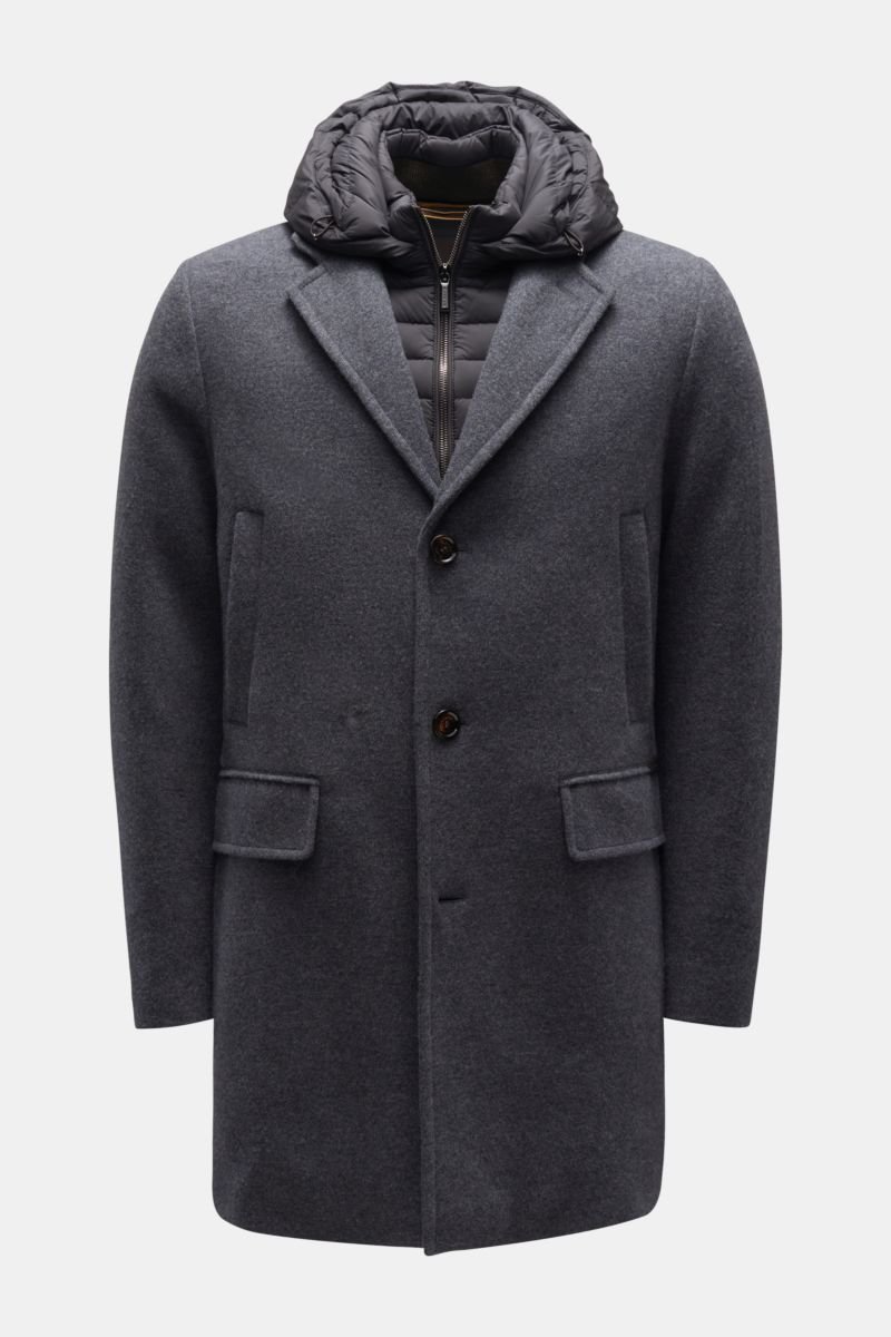 Jersey down coat 'Mitchel' dark grey