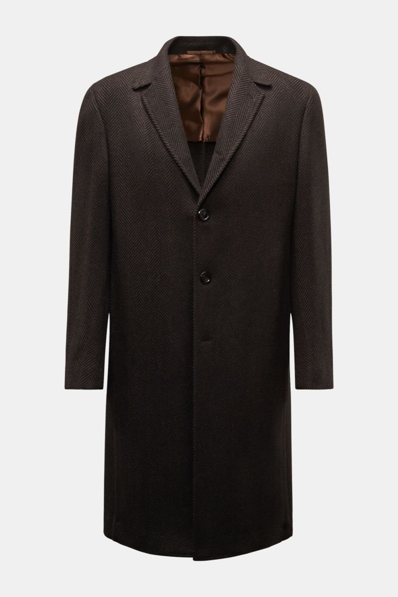 Cashmere coat 'Cuenea' brown/black striped