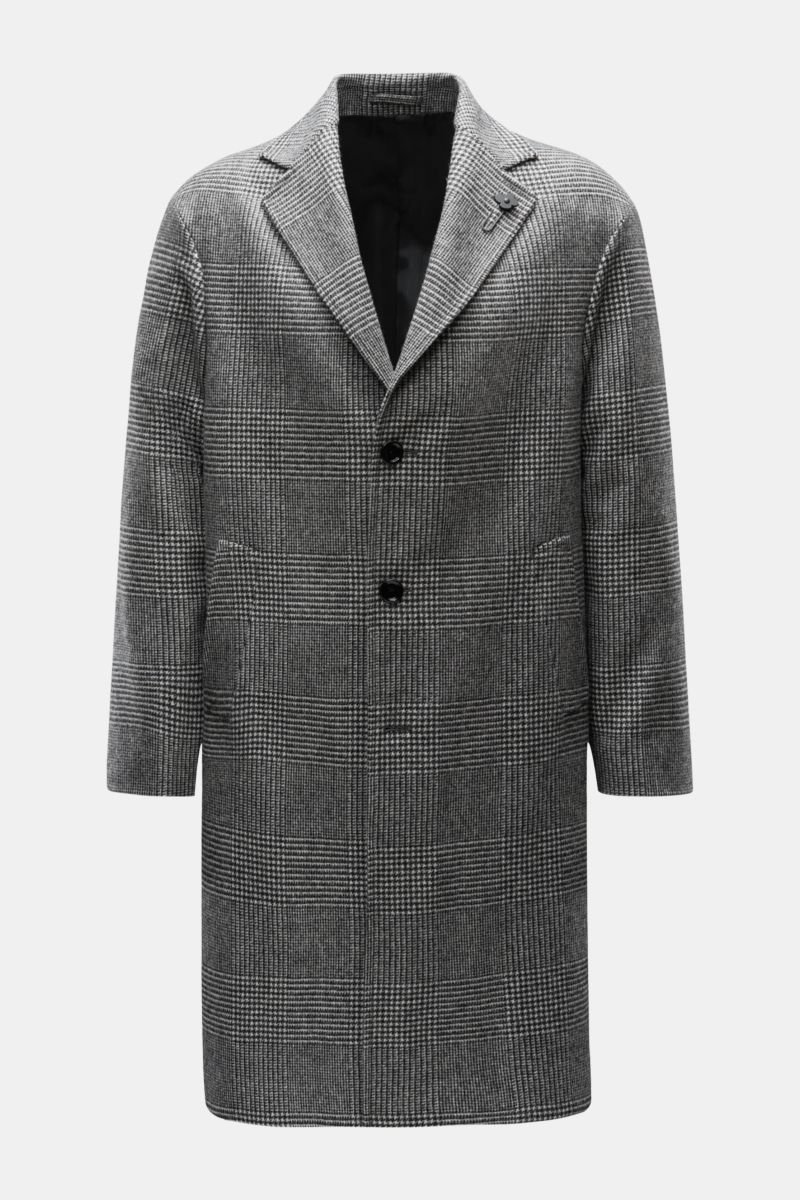 Coat black/light grey checked