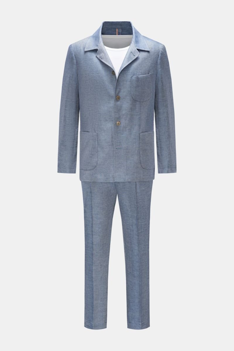 Linen suit smoky blue