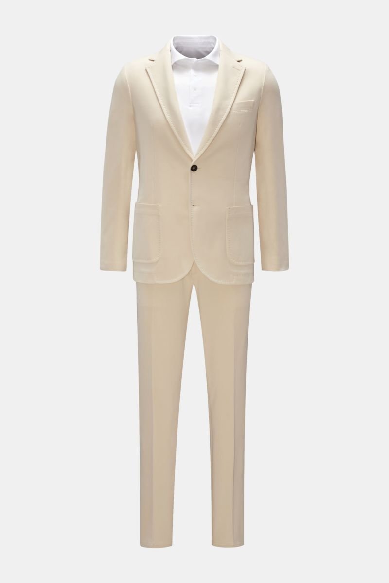 Single Breasted Suit Blazer - Beige Plain (Peak Lapel) | Zeve Shoes