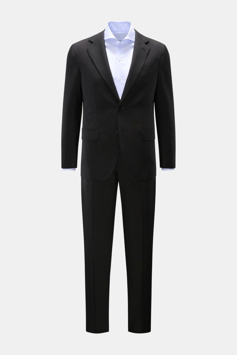 Caruso Anzug 'Aida' anthrazit aus reiner Wolle, Slim Fit, frontale Aufnahme mit tailliertem Sakko und Hose, klassisch elegant.