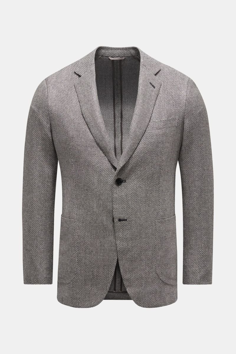 Cashmere smart-casual jacket 'Plume' grey/off-white