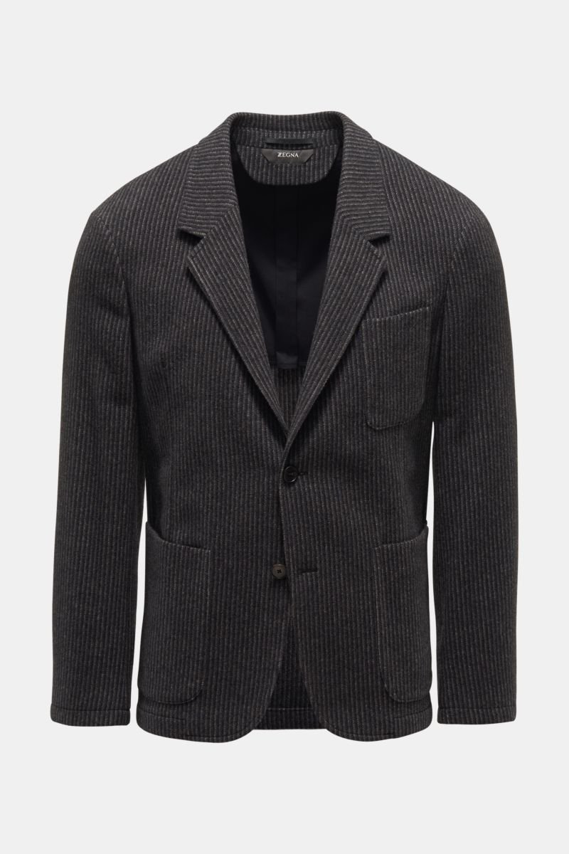 Smart-casual jacket dark grey striped