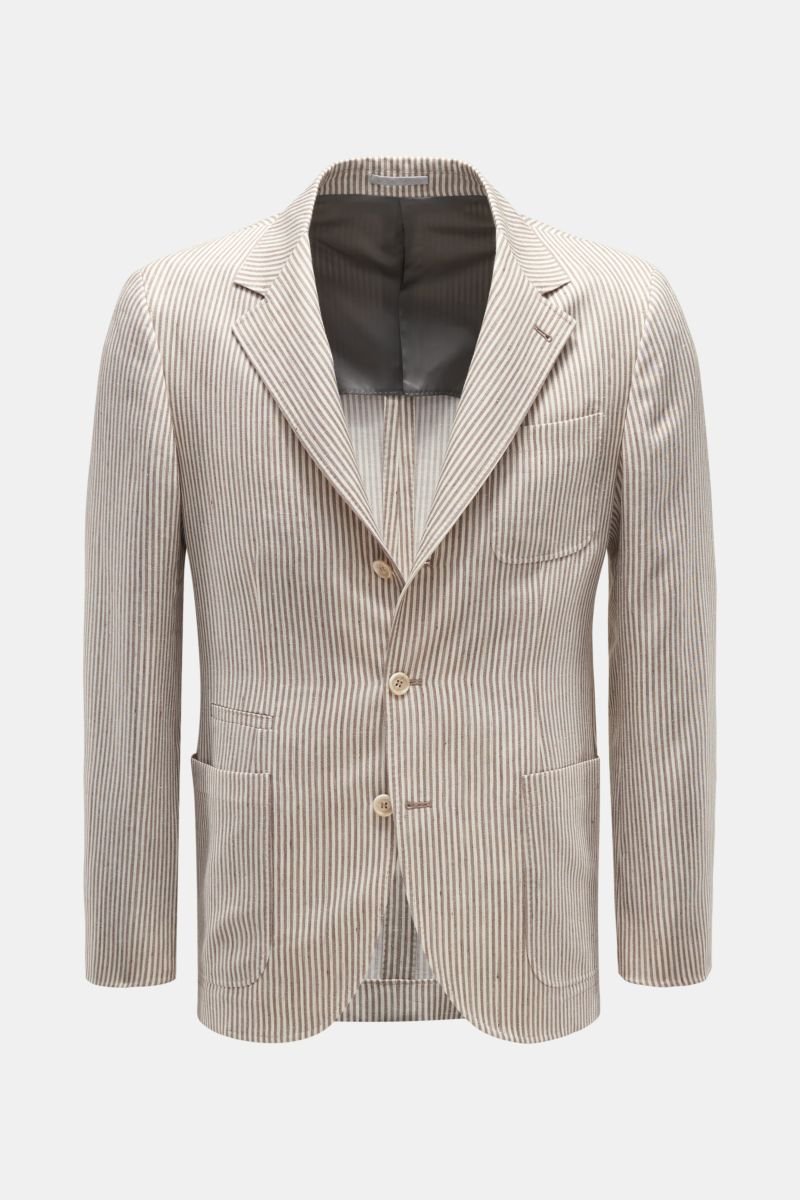 Smart-casual jacket grey-brown/off-white striped