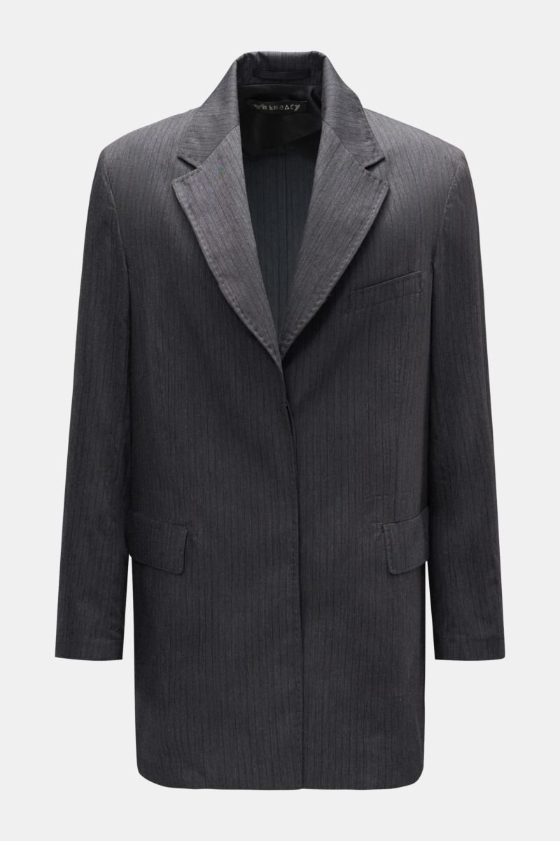Smart-casual jacket 'Porpoise Blazer' dark grey/black striped