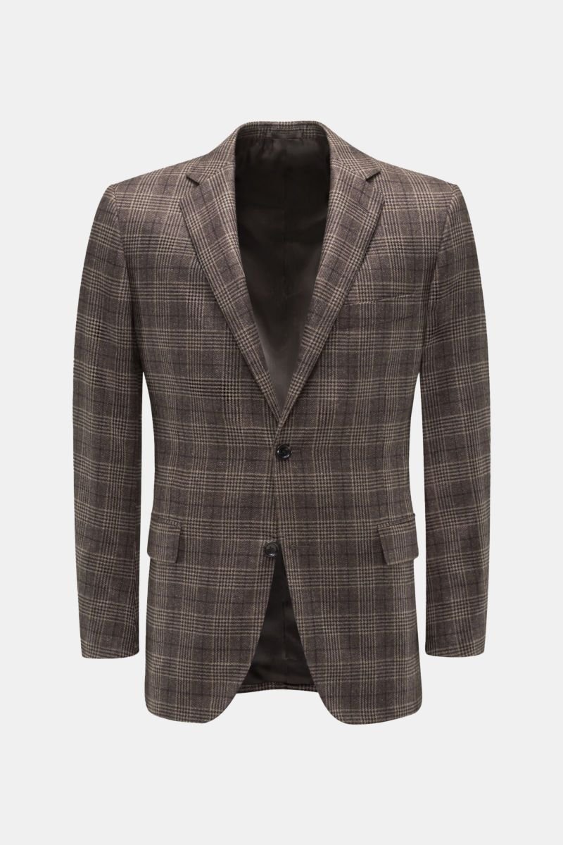 Smart-casual jacket brown checked