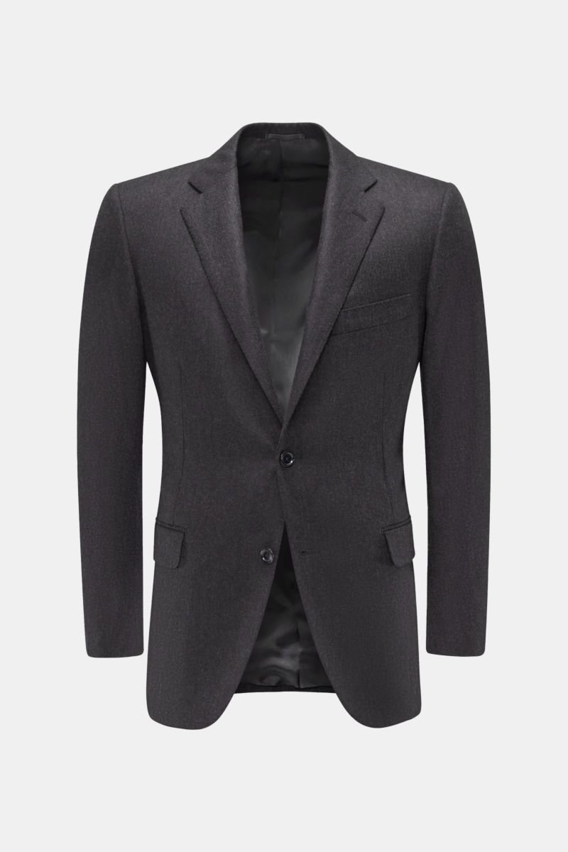 Cashmere smart-casual jacket dark brown patterned
