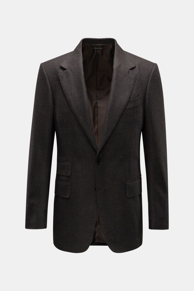 Smart-casual jacket 'Shelton' dark brown/black checked