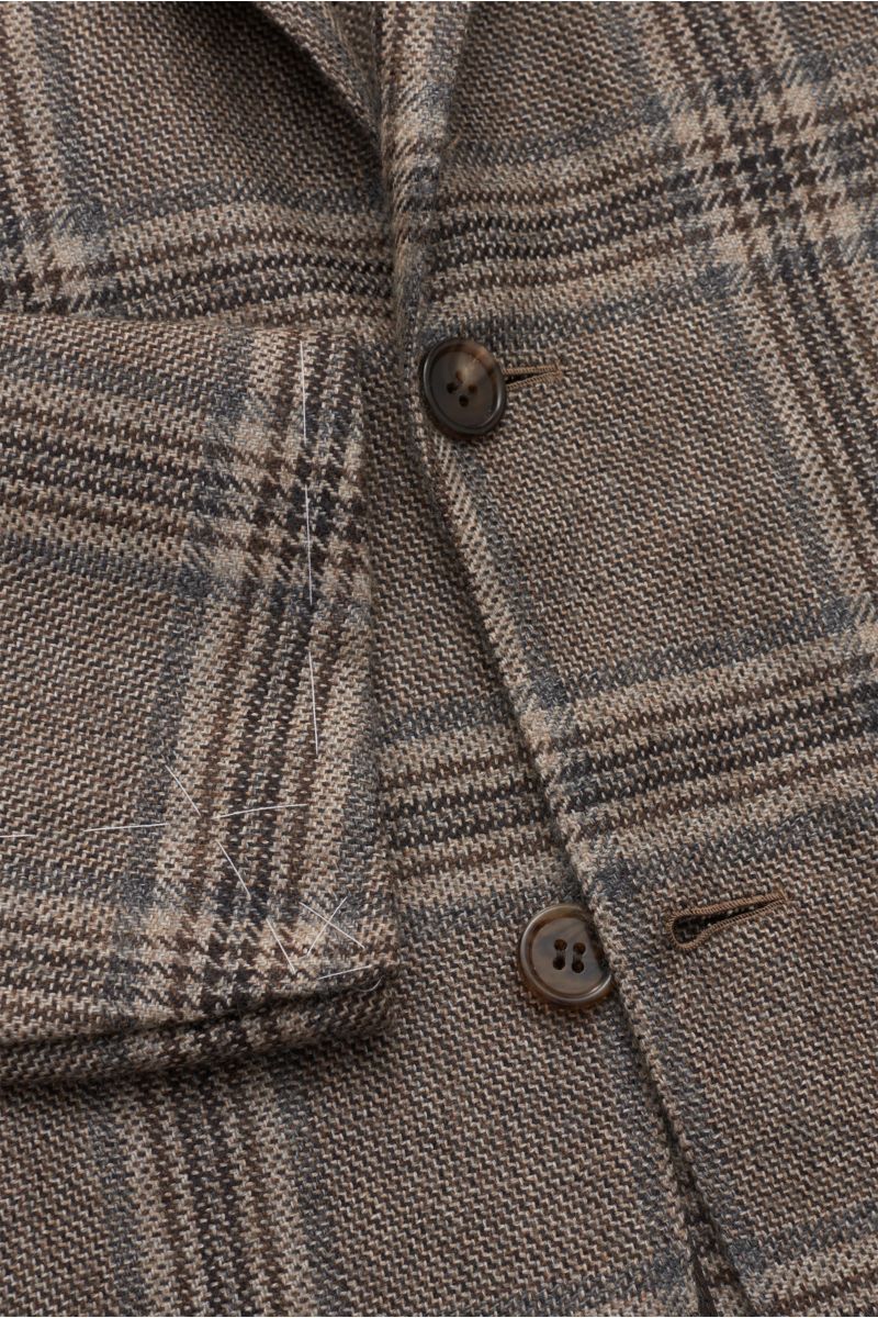 Brioni Cashmere jacket 'New Plume' dark brown/beige checked