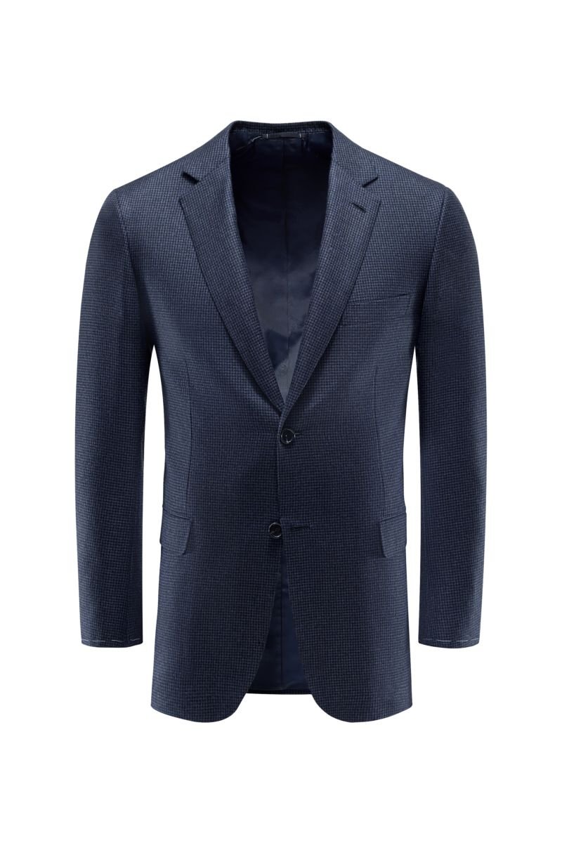 Smart-casual jacket 'Ravello' made from cashmere grey-blue patterned