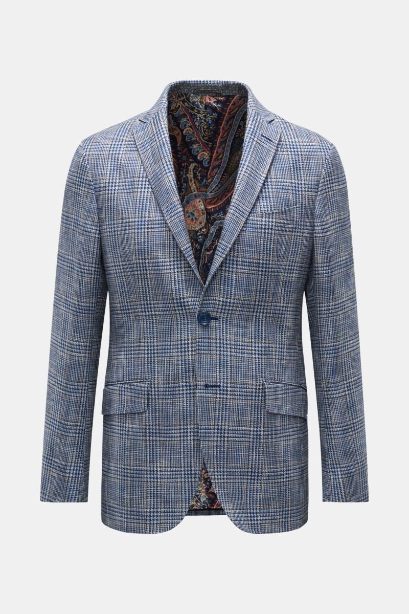 Smart-casual jacket blue/navy/cream checked