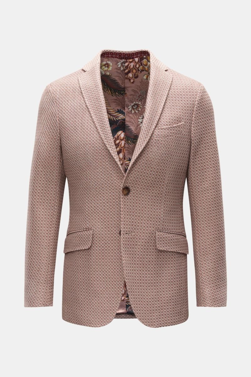Cotton smart-casual jacket antique pink/brown/light blue patterned