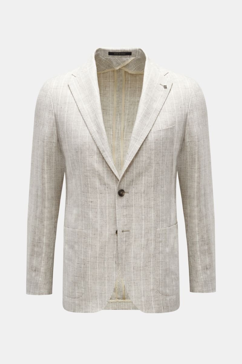 Smart-casual jacket 'Monte Carlo' light grey/cream striped